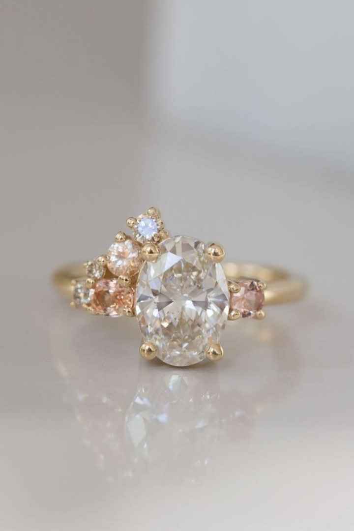 Anillos de compromiso multipiedras 💍 - 1