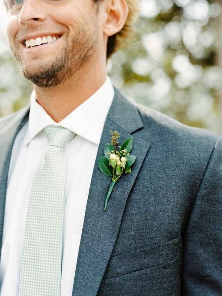 Invierno:boutonniere en verde y blanco - 1
