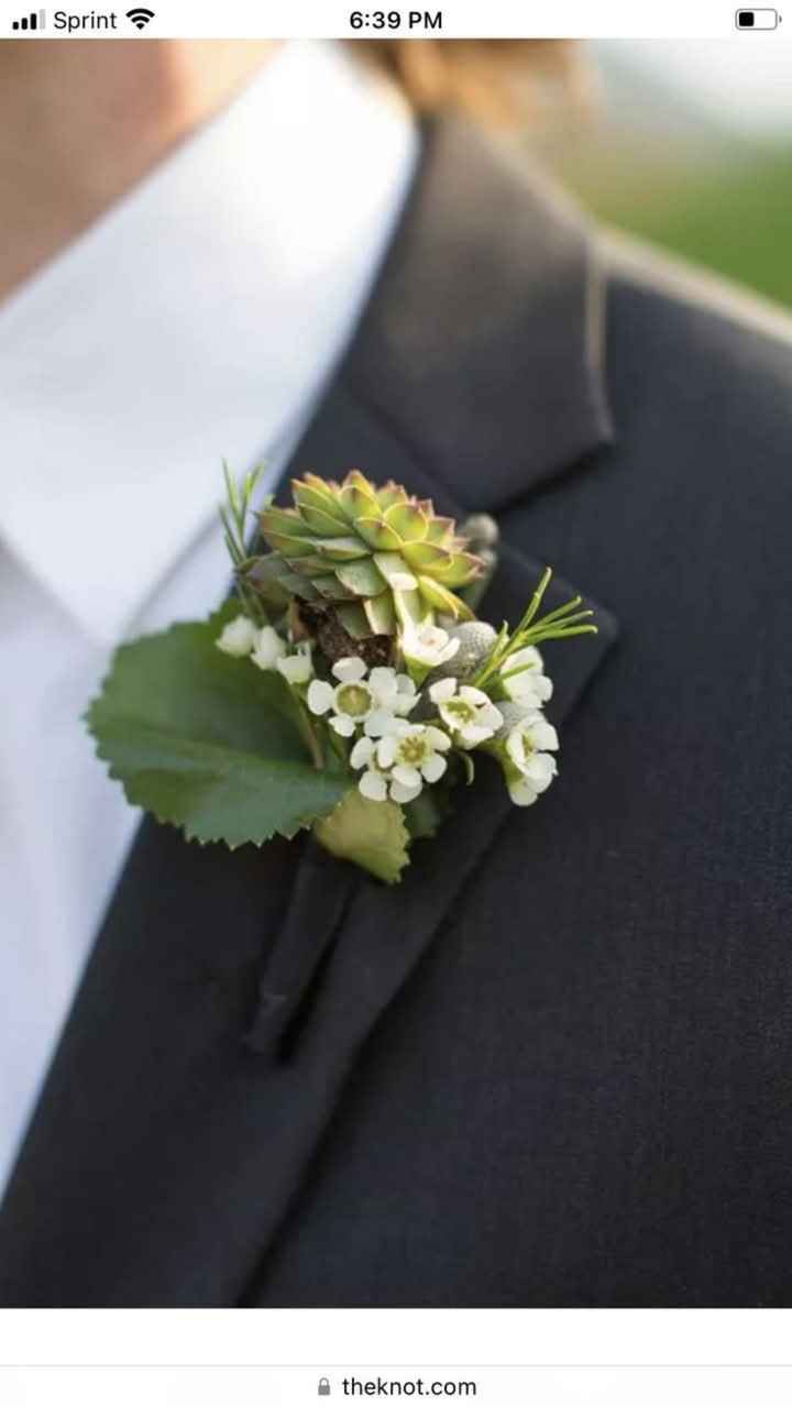 Invierno:boutonniere en verde y blanco - 3