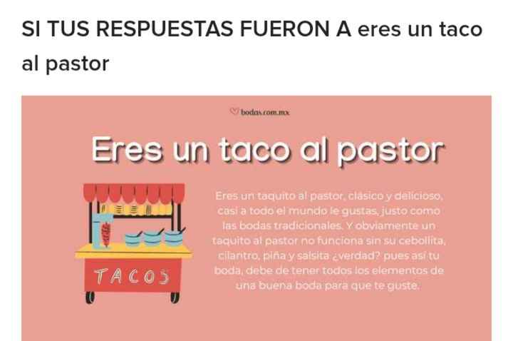 RESULTADOS: Dime qué boda quieres y te diré que taco eres 🌮 - 1