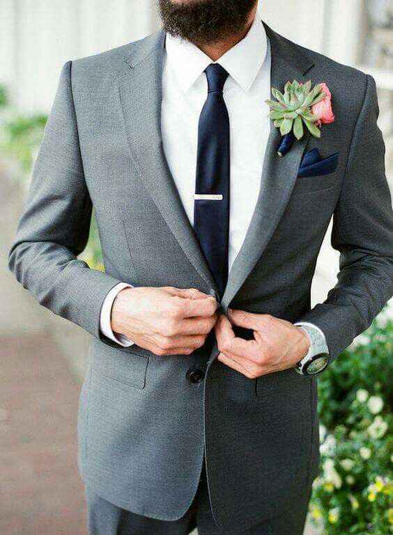 Traje de novio gris oscuro cheap