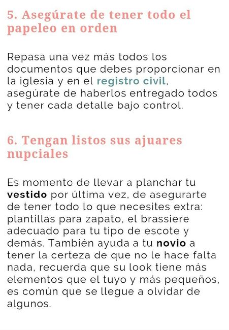Qué debemos hacer una semana antes de la boda - 6