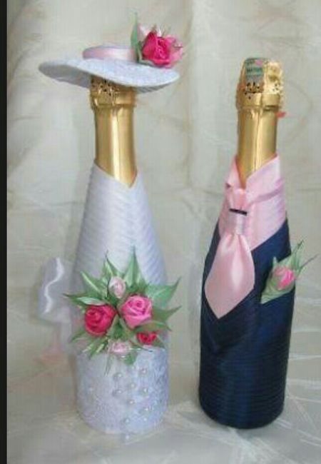 Botellas decoradas para boda
