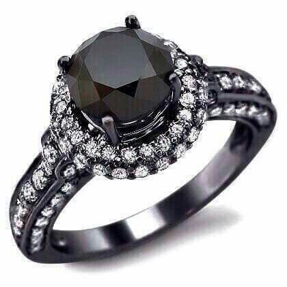 Anillos de compromiso en color negro - 16