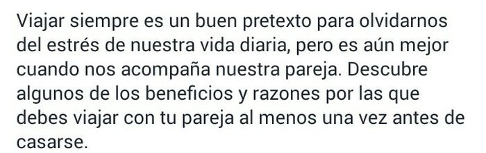 Viajar antes de casarse - 2