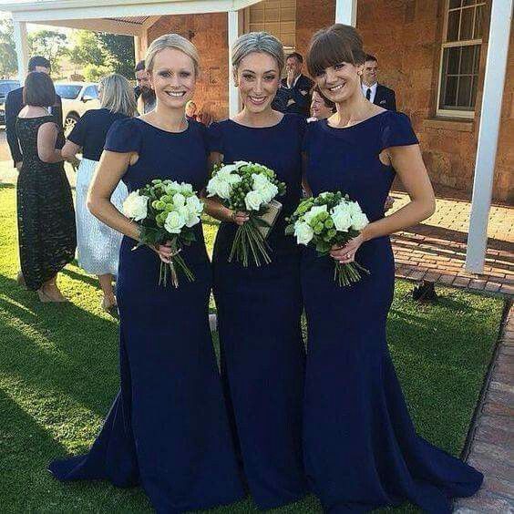 Vestidos para damas de honor en azul marino - 2