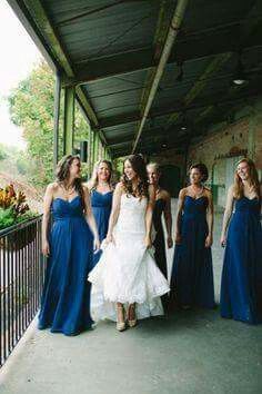 Vestidos para damas de honor en azul marino - 3