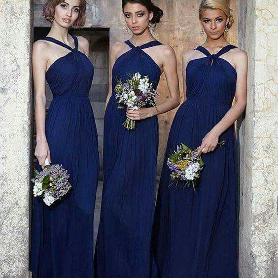 Vestidos para damas de honor en azul marino - 9