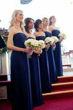 Vestidos para damas de honor en azul marino - 10