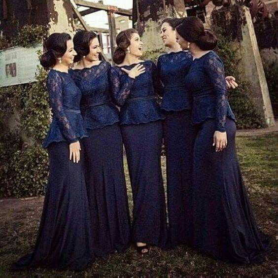 Vestidos para damas de honor en azul marino - 11