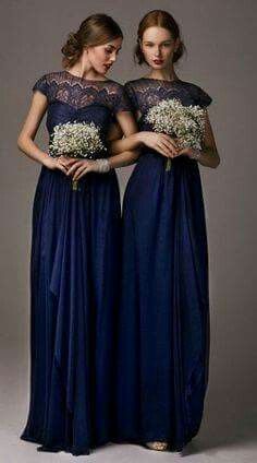 Vestidos para damas de honor en azul marino - 13