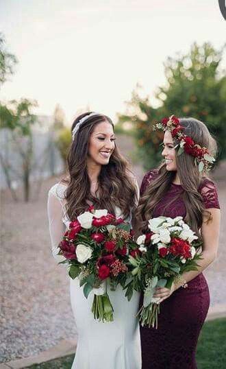 Vestidos para damas de honor, en burgundy - 9