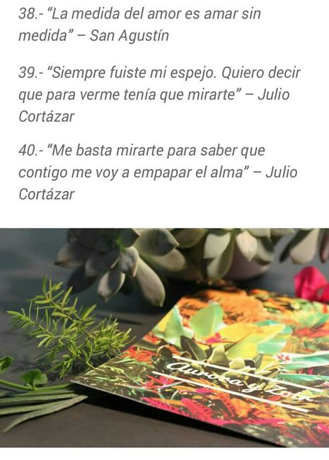 Frases de amor para invitaciones de boda. - 11