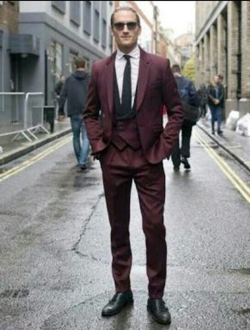 Trajes de novio en burgundy - 12