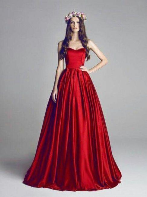 Vestidos de novia rojo y dorado 5