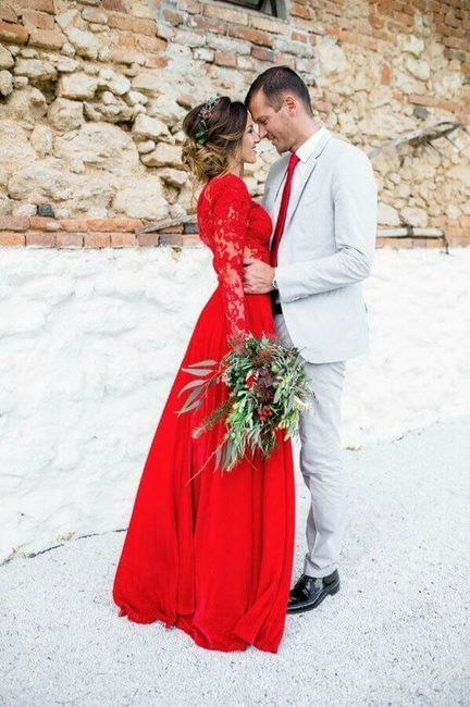 Vestidos de novia rojo y dorado 10