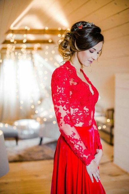 Vestidos de novia rojo y dorado 19