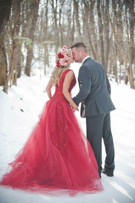 Vestidos de novia rojo y dorado 25