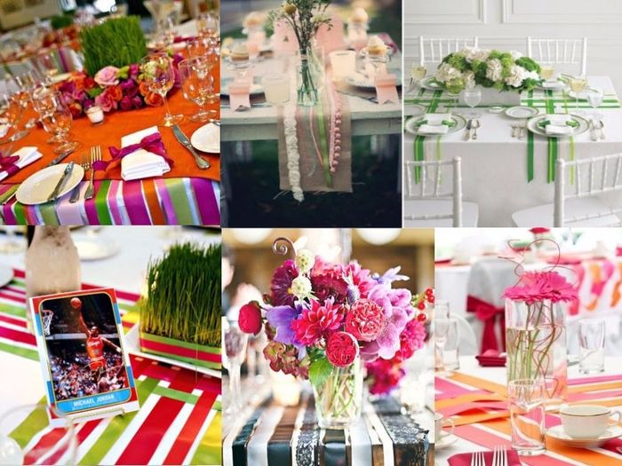 Listones en el montaje, mesa de invitados, principal y de ambientacion