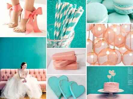 Combinación de colores en coral y azul aqua - 2