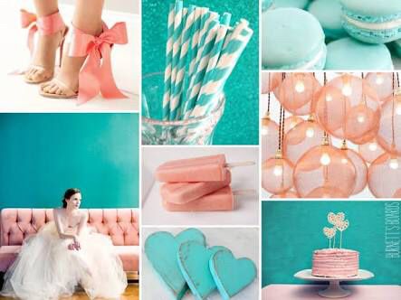 Combinación de colores en coral y azul aqua - 2