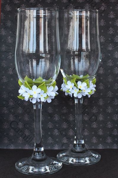 copas de novios con flores