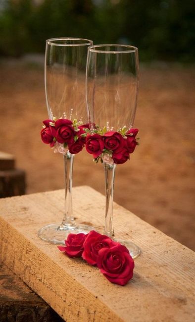 copas de novios con flores