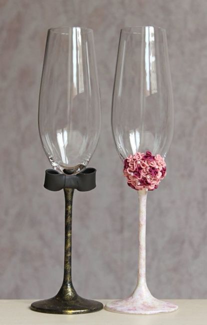 copas de novios con flores