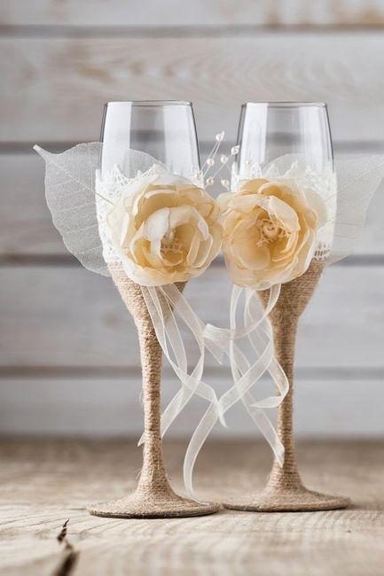 copas de novios con flores