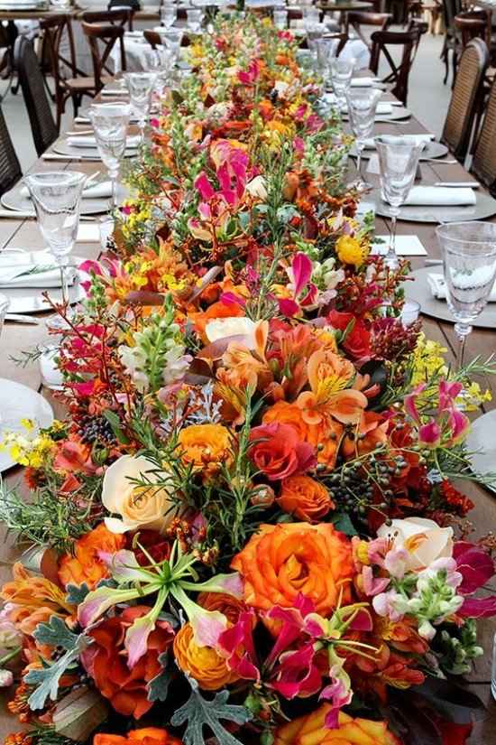 Caminos de mesa florales
