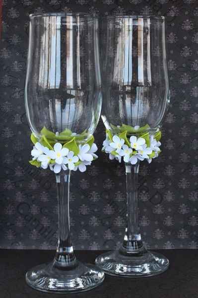copas de novios con flores
