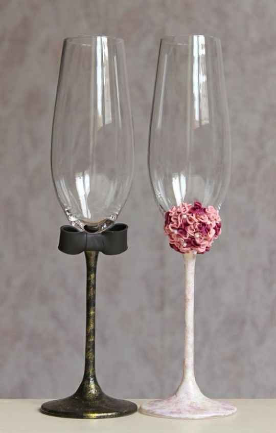 copas de novios con flores