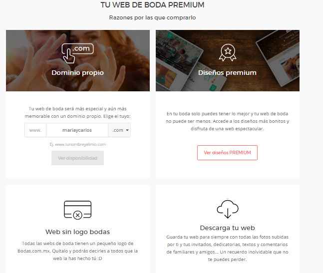 web de boda