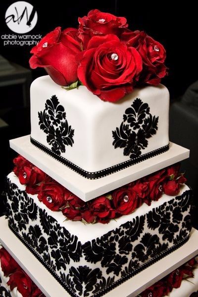 ¡Pasteles de boda en negro, rojo y blanco! - Foro ...