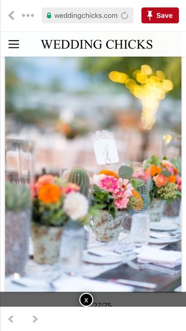 Centros con números de mesa