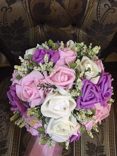 Ramos de novia en tonos lilas 7