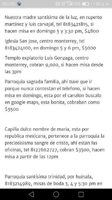 iglesias en domingo - 2