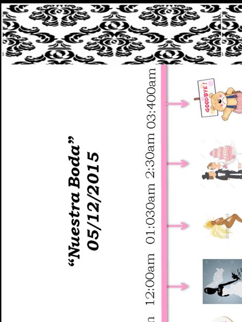 mi horario de boda obvien la linea negra no saldra en la impresion