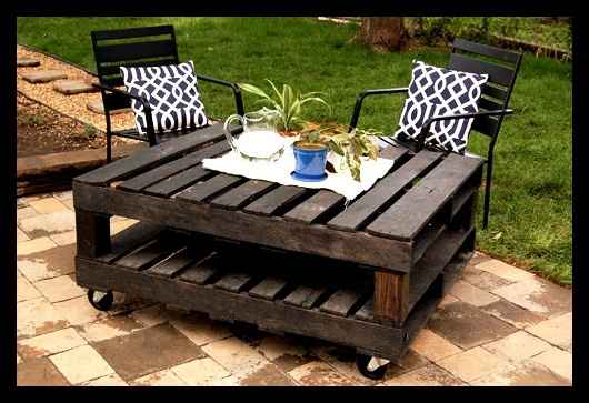 mesa palet para jardín