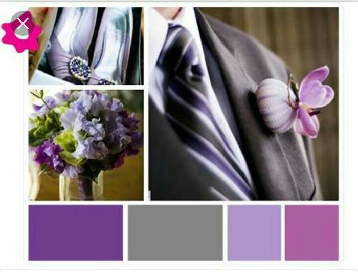 Combinación de colores en morado/lila y plata - 2