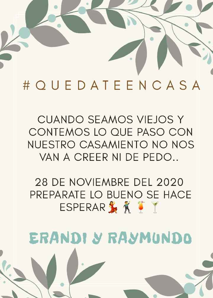Boda pospuesta - invitación digital - 1