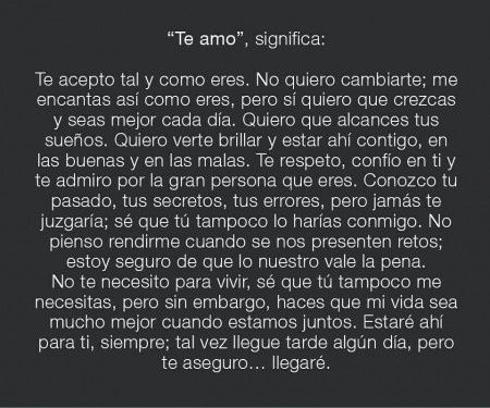 Te amo significa....