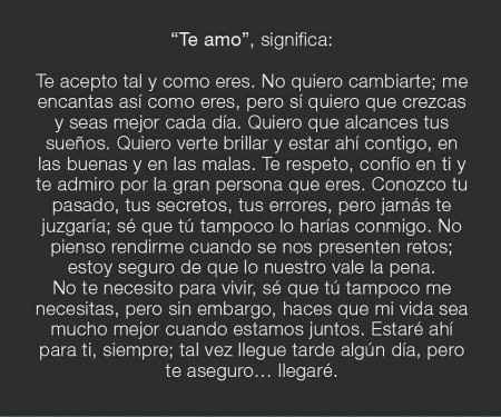 Te amo significa....