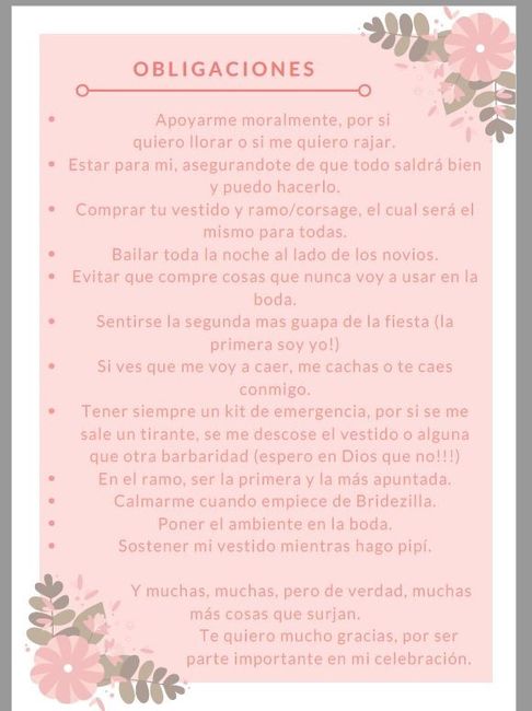 Texto para Damas de Honor 2