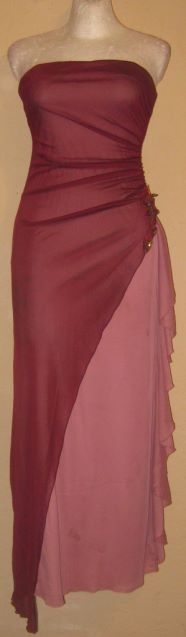 Vestido vino y rosa