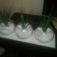 centro de mesa con pecera