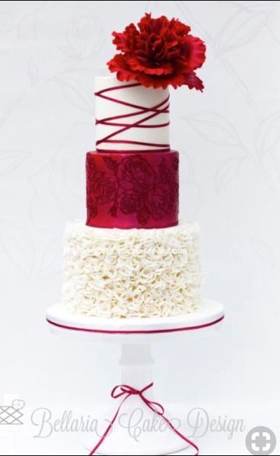 🎂 10 Pasteles para boda color rojo 🔴 9