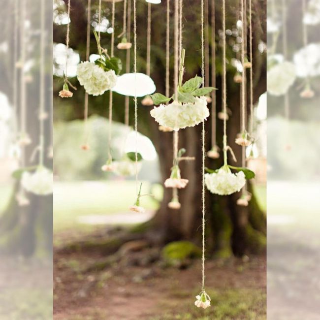 🌺🌾 Flores suspendidas en la boda 💐 - 3