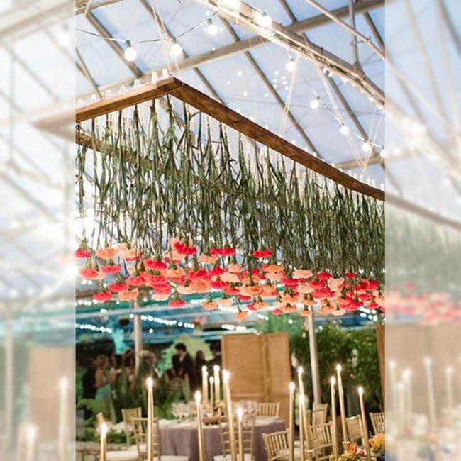 🌺🌾 Flores suspendidas en la boda 💐 - 9