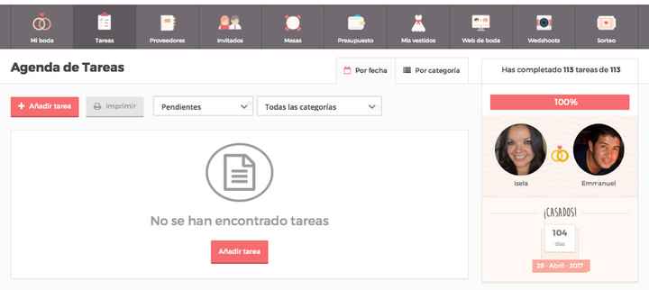 Tareas de boda